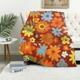 thumbnail image 1 of Chilfamy Flowers Jigsaw Puzzle Folk Art Throw Blanket Super Soft Flannel Blanket for Bed Sofa Living Room Decor All Seasons Exquisite Gifts 40x50in, 1 of 6
