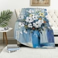 thumbnail image 1 of Chilfamy Flowers Print Flannel Throw Blanket Hand/Machine Wash for All Seasons Bed Blanket 60x80in, 1 of 6
