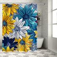 Chilfamy Flowers Shower Curtain 100 Polyester Fiber Bath Curtain