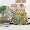 thumbnail image 1 of Chilfamy Flowers Sky Clouds Throw Blanket for Couch Sofa Bed All Seasons Blanket, Flannel Blanket for Office Travel Camping School, Lightweight Plush Velvet-Like Texture 40x50in, 1 of 6
