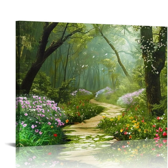 Chilfamy Flowers Trees Nature Canvas Print On Canvas Wall Art Decor Ready To Hang Room Home Art Decor 16x12in