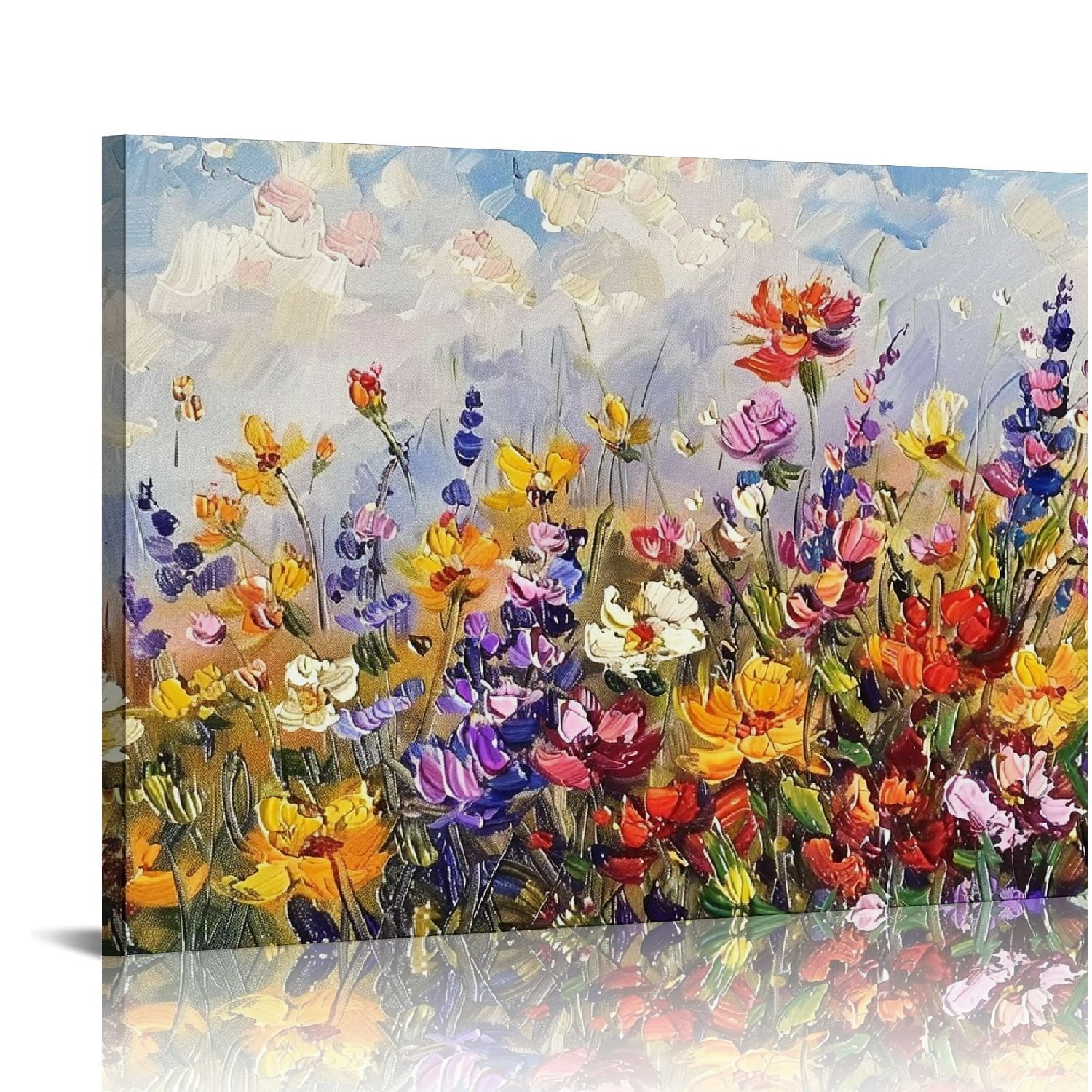Chilfamy Flowers Wall Art Canvas Daisy Colorful Picture Landscape