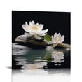 thumbnail image 1 of Chilfamy Flowers Water Rocks Ready To Hang Canvas Wall Art Decor 12x12in, 1 of 6