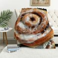 thumbnail image 1 of Chilfamy  Food Cinnamon Roll Blanket Cozy Soft Lightweight Flannel Throw Blanket for Bed Sofa Travel All Season White, 1 of 6