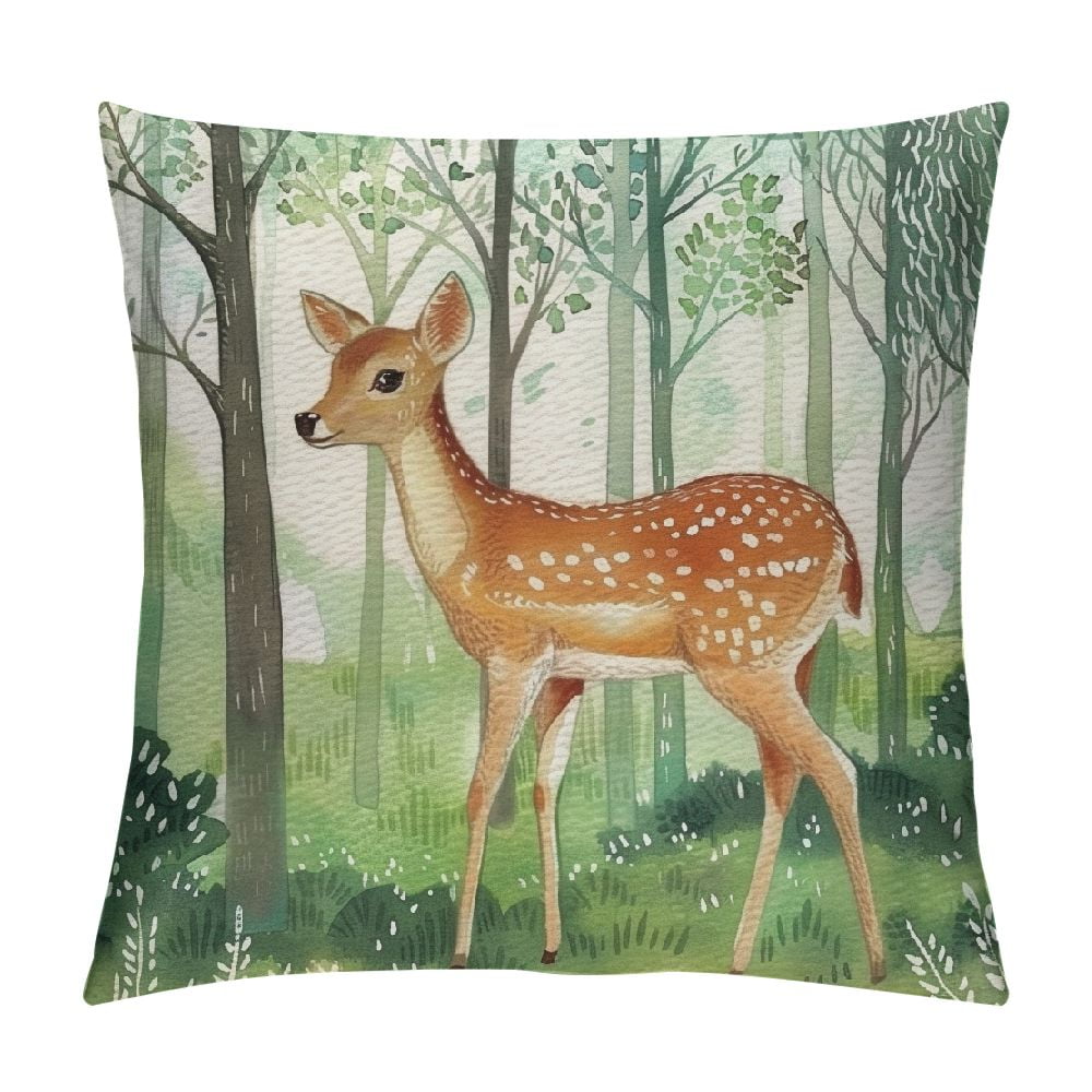 Chilfamy Forest Animals Pillow Covers Deer Decorative Pillows Case