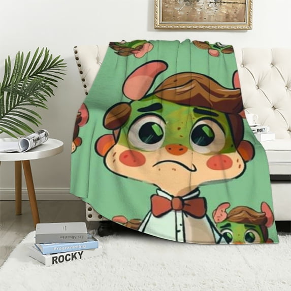 Chilfamy Frog Blanket Super Soft Warm Animal Flannel Throw Blankets for Boys Girls Adults Lovers for Couch Sofa Bed Office Gifts 40x50in