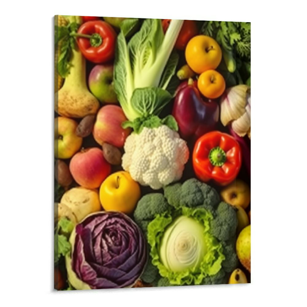 Chilfamy Fruits and Vegetables Wall Art Assortment of Fresh Fruits and