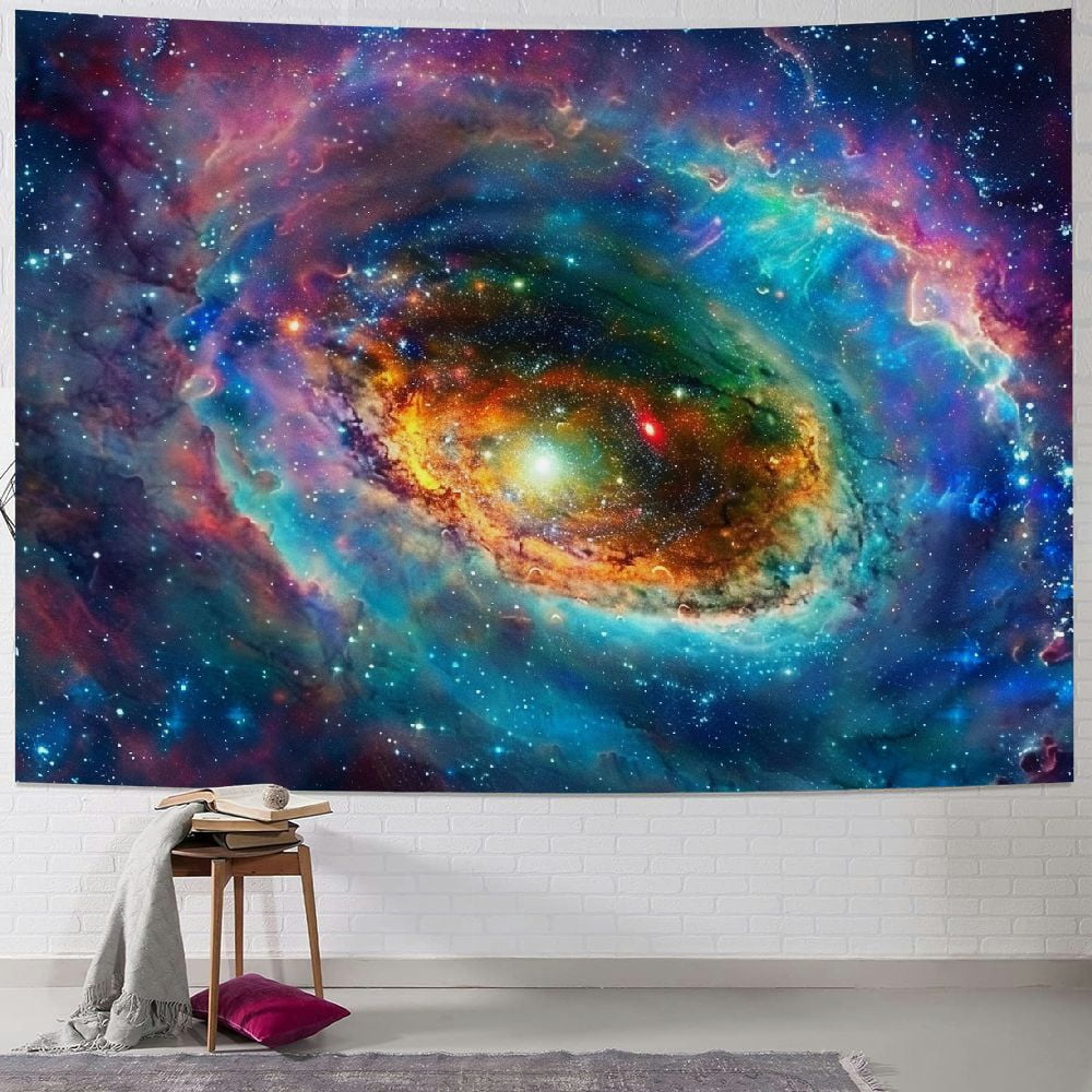 Chilfamy Galaxy Space Tapestry Blue Starry Sky Tapestry Reactive Nebula ...