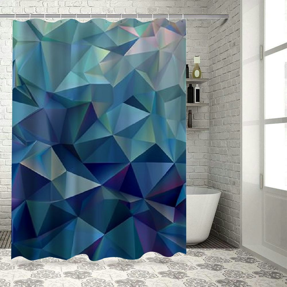 Chilfamy Geometric Shower Curtain Navy Blue Shower Curtain Grey Ombre