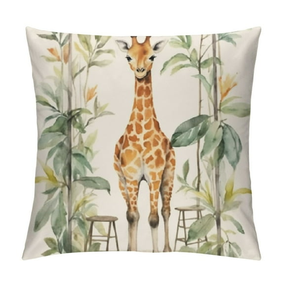 Chilfamy Giraffe Plant Stand Tall Pillow Covers for Couch Sofa Indoor Outdoor Home Decor Zipper Closure 1PC 20x20in