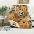 thumbnail image 1 of Chilfamy Golden Retrievers Blanket Gift Cute Blankets for Girls &amp; Boys - Orange Soft Fuzzy Throw for Couch, Sofa, 1 of 6