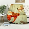 thumbnail image 1 of Chilfamy Goldfish Pond Water Print Throw Blanket for Bed Couch Car, Lightweight Plush Blanket for Kids and Adults, All Seasons Cozy Exquisite Gift, Available in 3 Sizes 60x80in, 1 of 6