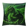 thumbnail image 1 of Chilfamy Green Dragon Throw Pillow Covers Kids Boys Games Cushion Covers for Couch Sofa Flame Wild Animal Decorative Pillowcases Green Black Wildlife Outdoor Pillows Covers White, 1 of 5