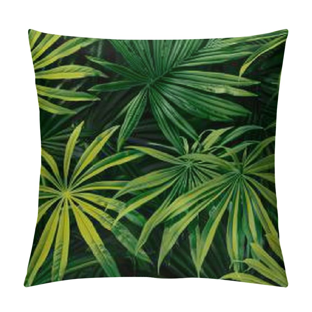 Green Palm Leaf - Cushion Cover main image 0
