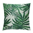 Chilfamy Green Tropical Leaves Throw Pillow Cover Summer Palm Tree Leaf