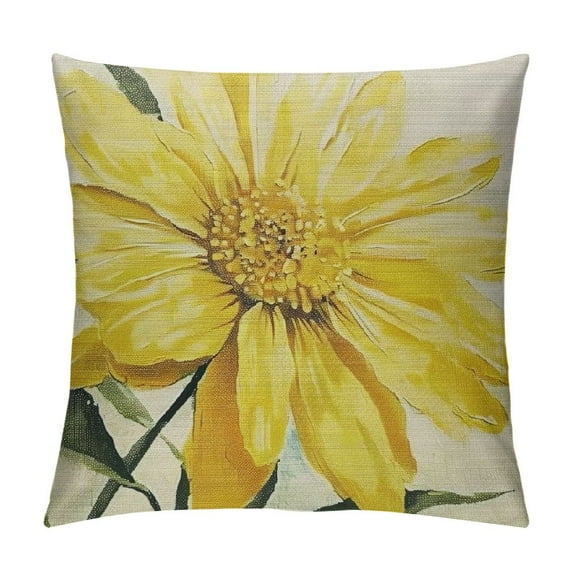 Chilfamy Home Sweet Home Spring Summer Flowers Yellow Throw Pillow Covers,Cushion Case for Sofa Couch 12x12in