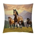 thumbnail image 1 of Chilfamy Horses Field Mountains Pillow Covers for Couch Sofa Indoor Outdoor Home Decor, 1PC, Square Design 22x22in, 1 of 5