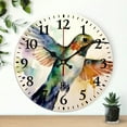 thumbnail image 1 of Chilfamy Hummingbird Wooden Wall Clock Battery Operated Decor 10x10in, 1 of 8