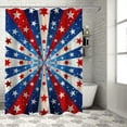 thumbnail image 1 of Chilfamy Independence Day Shower Curtain Striped Shower Curtain 4th of July Memorial Day Bathroom Decoration Veterans Day Curtain for Bathroom with Hooks White, 1 of 7