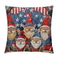 thumbnail image 1 of Chilfamy July 4th Patriotic Cute Truck Gnome Plaid Decorative Throw Pillow Cases Sofa Cushion Covers for Couch Bedroom Living Room Car Home Decor 24x24in, 1 of 5