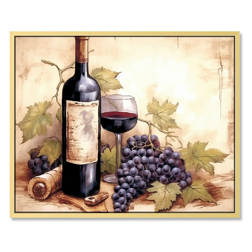 Chilfamy Kitchen Decor Wall Art Wine Pictures Poster Grape Wine Canvas ...