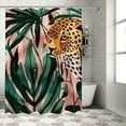 thumbnail image 1 of Chilfamy Leopard Palm Leaves Jungle Modern Waterproof Shower Curtain Set for Country Cottage & Farmhouse Bathroom Decor, 100% Polyester Fiber Washable Curtain with Hooks 36x72, 1 of 7