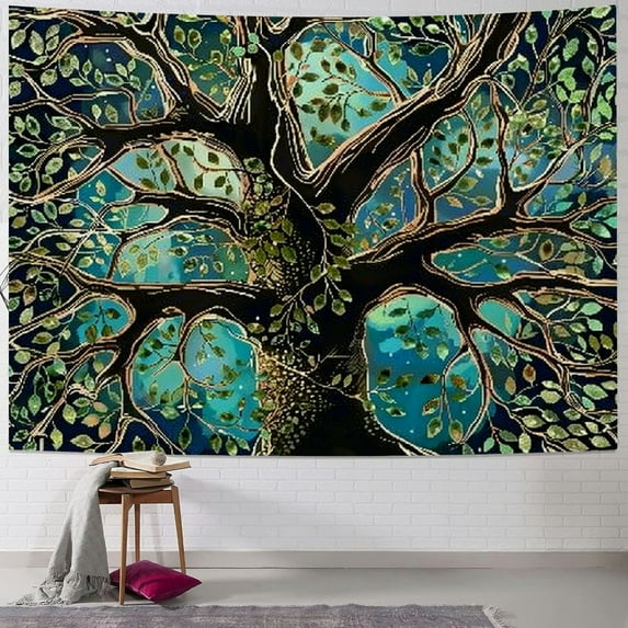 Chilfamy Life Tree Tapestry Wall Hanging - Bohemian Hippie Wishing Tree Tapestries Psychedelic Wall Carpet Mystic Aesthetic Wall Tapestry for Living Room Bedroom 50x40inch