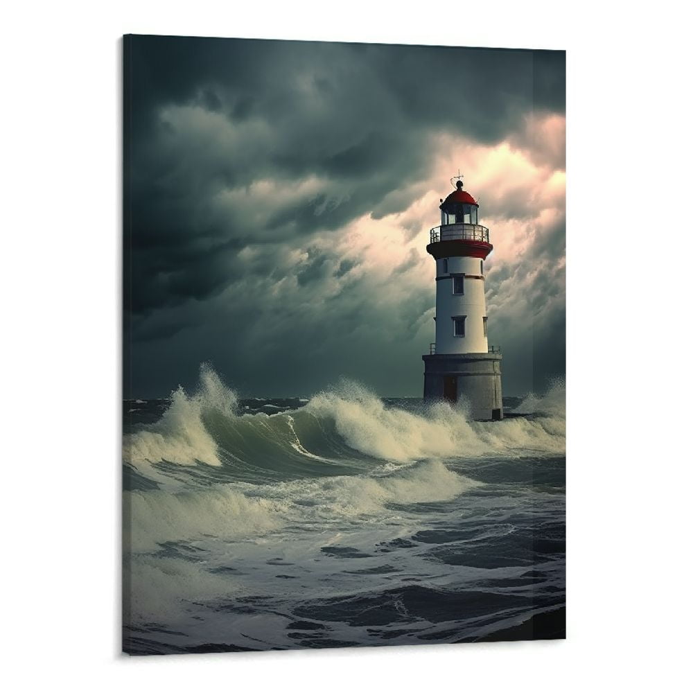 Chilfamy Lighthouse Canvas Wall Art Picture 16x20in for Living Room Bedroom Wall Decor 16x20in