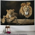 thumbnail image 1 of Chilfamy Lion Tapestry, Male and Female Lion in Love Wall Hanging Large Tapestry Psychedelic Tapestry Decorations Bedroom Living Room Dorm Painting, 1 of 6