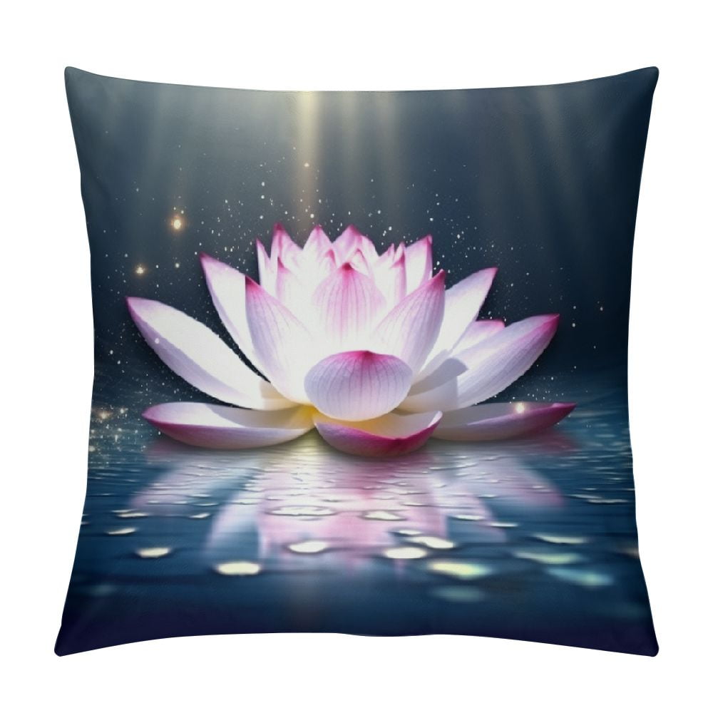 Chilfamy Lotus Flower Fashion Style DirtResistant Throw Pillow Covers
