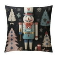 thumbnail image 1 of Chilfamy  Merry Christmas Throw Pillow Covers,Christmas Nutcracker Santa Tree Decorative Pillowcase, Pink and Blue, 1 of 5