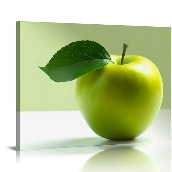 Chilfamy Minimalist Apple Art Modern Canvas Prints Wall Decor for Home, Living Room, Bedroom, Kitchen, Bathroom - Ready To Hang Room Home Art Decor 16x12in