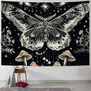 Chilfamy Moth Goth Tapestry Butterfly Cool Hippie Tapestry Emo Grunge Gothic Mushroom Witch Tapestry for Bedroom Aesthetic Vertical Vertical Vintage Tapestries Multi Size Painting
