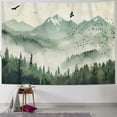 thumbnail image 1 of Chilfamy Mountain Forest Tapestry, Misty Foggy Sage Green Tree Landscape Watercolor Art Wall Tapestries, Nature Scenery Tapestry for Bedroom Living Room Backdrop Painting, 1 of 6