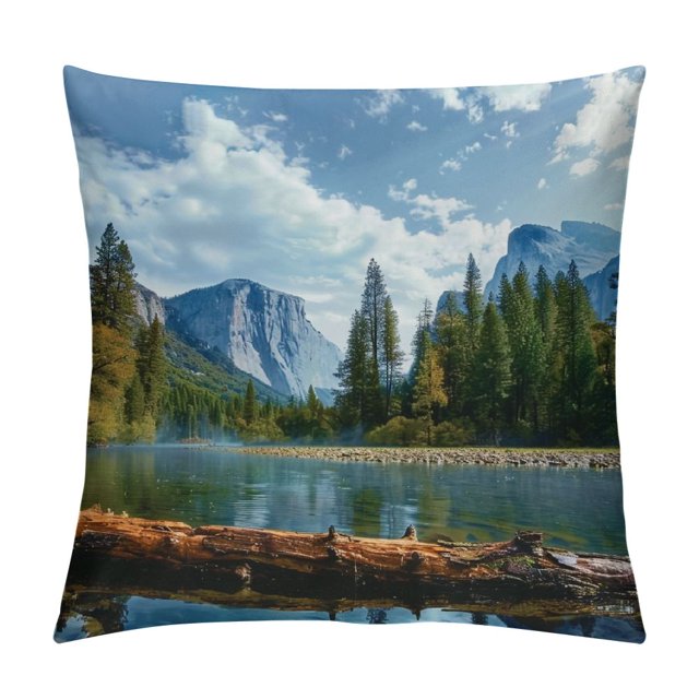 Chilfamy Mountain Lake Pillow Covers Summer Nautical for Couch Patio