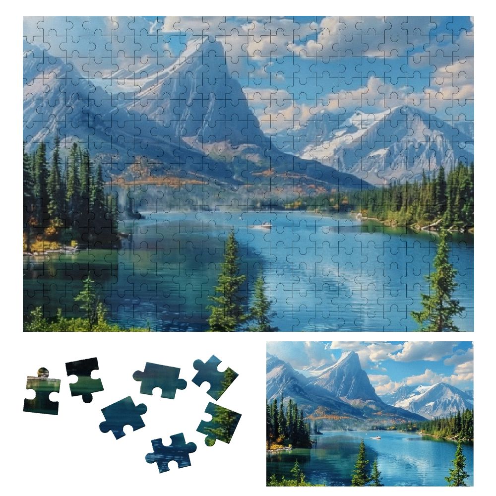 Chilfamy Mountain Lake Trees Wooden Jigsaw Puzzle for Adults and Kids ...