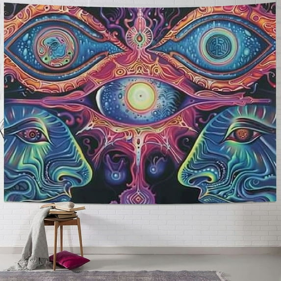 Chilfamy Mystical Eyes Tapestry Hippie Sun Moon and Stars Tapestrys Skull Tapestries Aesthetic Mushroom Tapestry Funny Octopus Tapestry Wall Hanging for Bedroom, Room. Painting