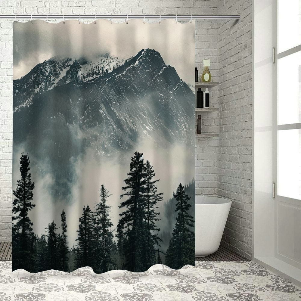 Chilfamy National Parks Shower Curtain, Canadian Smokey Mountain Cliff ...