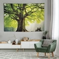 thumbnail image 1 of Chilfamy  Nature Forest Thick Tree Wall Tapestry Middle Large 3D Print Wall Art Hanging for Bedroom Living Room Dorm Decor,(Green and White, 60x40in, 1 of 7