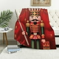 thumbnail image 1 of Chilfamy Nutcracker Cane Detailed Throw Blanket for Couch Sofa Bed Office Travel Camping School Flannel Blanket Super Soft for All Seasons 3 Sizes 60x80in, 1 of 6
