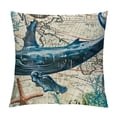 thumbnail image 1 of Chilfamy Ocean Theme Mediterranean Style  Square Decorative Throw Pillow Case Cushion Cover Starfish,Sea Horse,Shell&amp;Conches, 1 of 5