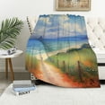 thumbnail image 1 of Chilfamy Ocean Waves Flannel Throw Blanket for Couch Sofa Bed Office Travel Camping School - Exquisite All Seasons Gift 40x50in, 1 of 6