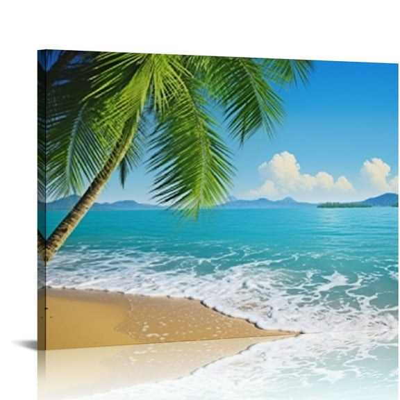 Chilfamy Palm Tree Canvas Wall Decor for Bathroom Ready to Hang Room Home Art Decor 16x12in