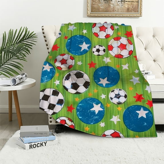 Chilfamy Passion for Soccer Collection ( Throw Blanket-Colorful)