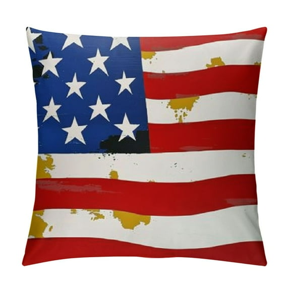 Chilfamy Pillow Covers 4th of July Decorations Memorial Day Red Stripes Blue Stars Patriotic Pillow Covers USA Freedom Pillows Outdoor Decor Cushion Case White