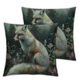 thumbnail image 1 of Chilfamy Pillow Covers Decorative Pillowcases Cute Fox Flowers Purple Design, Holiday Farmhouse Throw Pillow Case Hidden Zippered Square Cushion Cover for Sofa Bedroom Home Decor White, 1 of 7