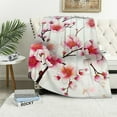 thumbnail image 1 of Chilfamy Pink Flowers Branch Gifts Blanket Super Soft Flannel Blanket for Bed Sofa Living Room Decor All Seasons Hand Feel Blanket 40x50in, 1 of 6