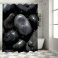 thumbnail image 1 of Chilfamy Pretty Shower Curtain with Hooks, Black Background Rocks Water Droplets Bathroom Decor, Chic Modern Style, 100% Polyester Fiber, Various Sizes 36x72, 1 of 7