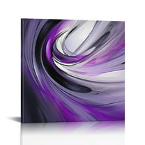 Chilfamy Purple And Gray Abstract Modern Canvas Print Wall Art 12x12in