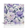 thumbnail image 1 of Chilfamy Purple Flowers Leaves Art Modern Canvas Prints Home Decor 12x12in, 1 of 6